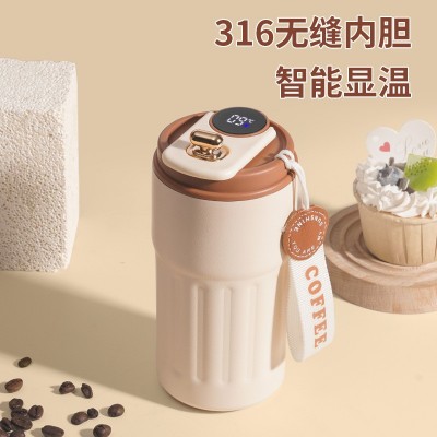 智能温显咖啡杯316不锈钢保温杯男女高颜值家用杯子车载水杯定制图4