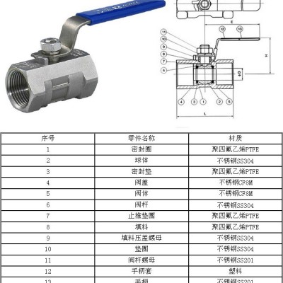 304不锈钢一片式球阀四六分内丝自来水管阀门开关3/4分6 分1寸DN15图5