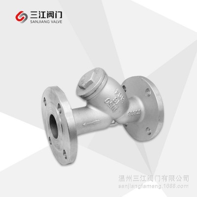 不锈钢过滤阀美标304管道式蒸汽水管过滤器法兰阀门Y型过滤器316L图3