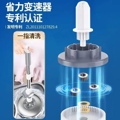 新款旋转双驱动免手洗拖把家用一拖净拖布墩布桶干湿两用拖地神器图4