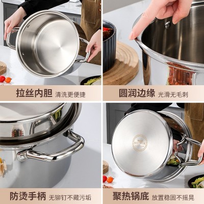 304不锈钢蒸锅家用三层钢加厚礼品多层双层蒸锅多功能一体式蒸锅图3
