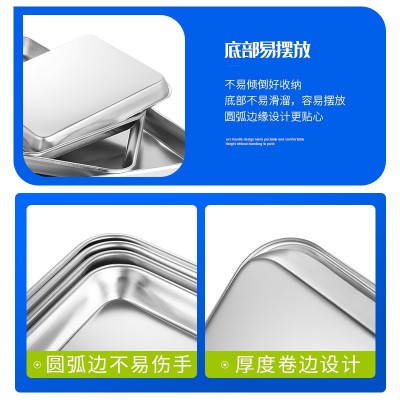 304不锈钢方盘加厚防碘伏诊所牙科盘美容院消毒盘手术器械 盘现货图4