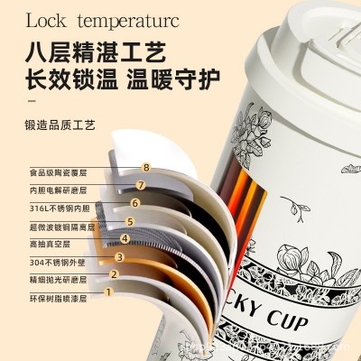 新款316不锈钢保温杯高颜值男女士便携咖啡水杯陶瓷内胆双饮杯子图3