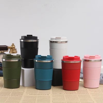 跨境新款304不锈钢保温杯第三代皮套咖啡杯商务办公休闲礼品水杯