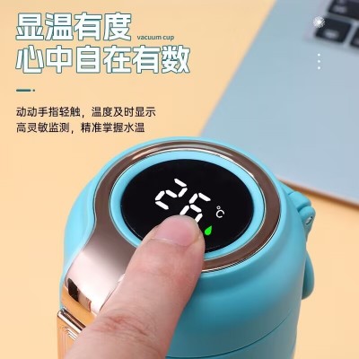 保温杯304不锈钢男女高颜值手提智能弹跳保温杯简约网红不锈钢杯图2