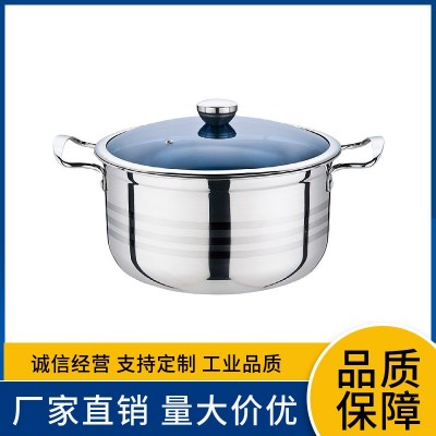 厂家直销不锈钢汤锅大容量炖锅米桶批发家用带盖多用锅图1
