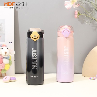 新款水杯316底不锈钢保温杯真空户外弹跳大容量便携好看厂家批发图2
