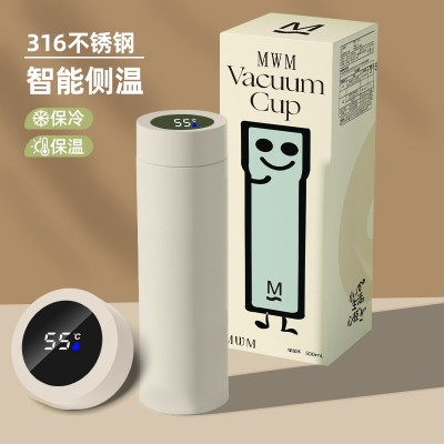 智能显温铃兰316不锈钢保温水杯高颜值男女便携商务礼品泡茶杯子图4