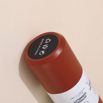 新款日系创意不锈钢304原宿咖啡杯手提双盖保温杯户外便携随行杯图2