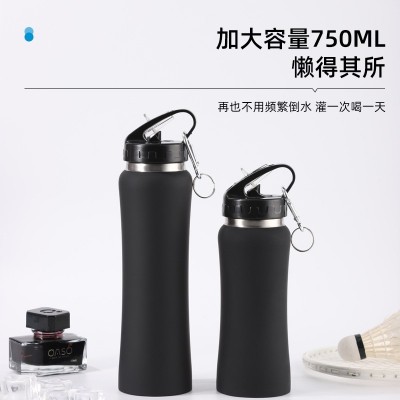 外贸304不锈钢真空保温杯户外登山手提运动水壶收腰吸嘴水杯批发图2