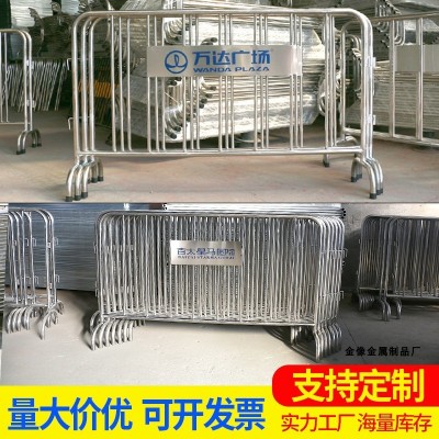 304不锈钢铁马护栏201活动脚可移动围栏地铁商场隔离栏定做logo图2