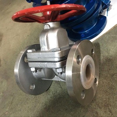 不锈钢衬氟隔膜阀 法兰双向截止阀批发 不锈钢手动四氟隔膜阀门图4