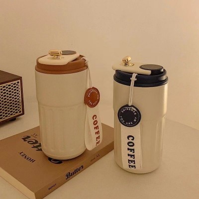 316不锈钢保温杯智能显示温度水杯女生高颜值咖啡杯简约ins风杯子图1