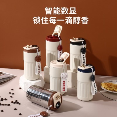 智能杯led咖啡杯不锈钢水杯数显保温杯子温度杯团购礼品印制logo图4