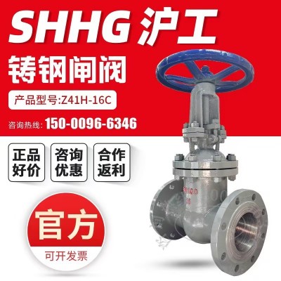 上海沪工良工Z41H-16C铸钢法兰闸阀明杆碳钢耐高温蒸汽不锈钢闸阀