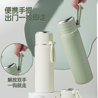 保温杯男女大容量不锈钢水壶茶水分离水杯子2023新款印字 批发茶杯图5