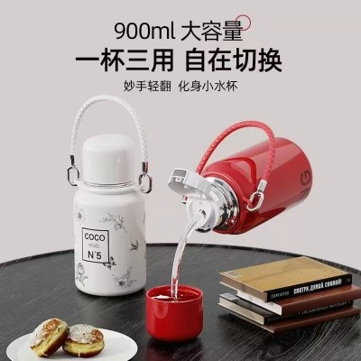 保温壶新款316L不锈钢水杯耐高温大容量户外提手壶高颜值暖水瓶女图3