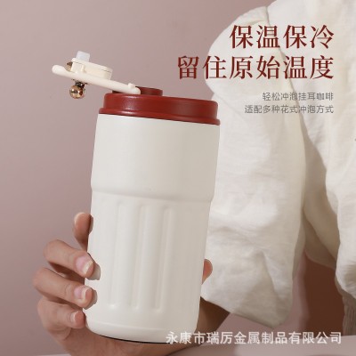 爆款测温咖啡杯不锈钢男女高颜值便携吸管水杯显示温度杯子印logo图5