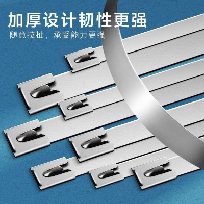 304不锈钢扎带4.6宽300自锁式扎带耐高温金属扎带束线带线带批发图3