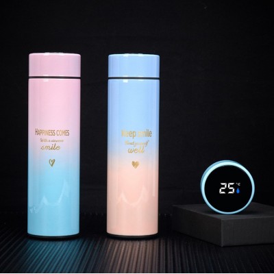 新款智能保温杯温度杯 304不锈钢渐变色测温杯商务礼品杯可印LOGO图4