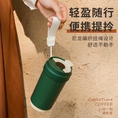 新款陶瓷涂层内胆不锈钢保温杯便携车载水杯高颜值水杯咖啡杯批发图3