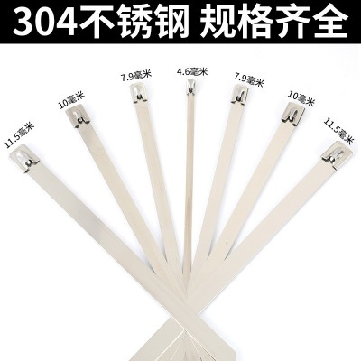 304不锈钢扎带4.6*300mm钢珠自锁式船用金属扎带耐高温 束线带批发图4