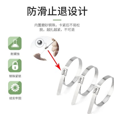 304不锈钢扎带金属束线带电线电缆船用自锁扎带4.6/7.9/10/12/16图3