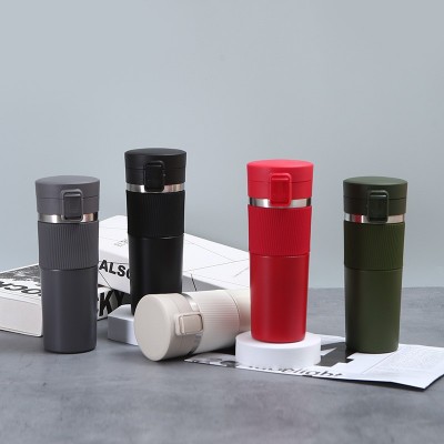 现代简约304不锈钢咖啡杯便携式带锁扣弹跳杯办公车载保温杯图3