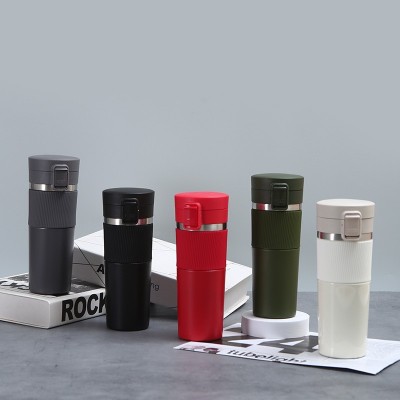 现代简约304不锈钢咖啡杯便携式带锁扣弹跳杯办公车载保温杯图4