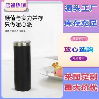 跨境爆款20oz直身杯不锈钢杯双层直筒真空保温保冷吸管杯车载水杯图1