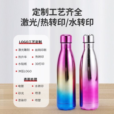 新款跨境 304不锈钢保温杯创意闪光漆可乐瓶大容量户外运动水瓶图3