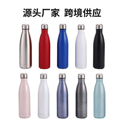 新款跨境 304不锈钢保温杯创意闪光漆可乐瓶大容量户外运动水瓶图2