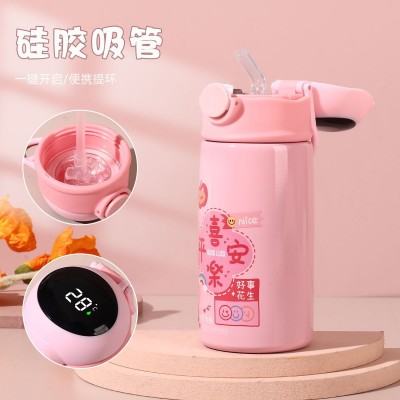 儿童智能保温杯304不锈钢卡通水杯便携吸管杯子高颜值儿童保温杯图3