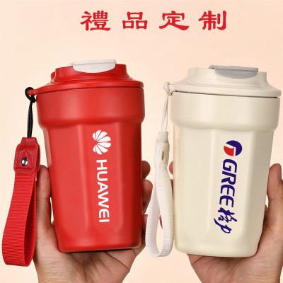 新款316不锈钢八角咖啡杯高颜值真空保温杯年会礼品印log o随手杯图3