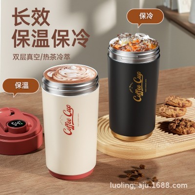 316不锈钢智能显温咖啡杯双饮车载吸管杯户外随行保温杯子可LOGO图5