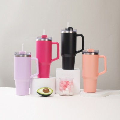 跨境厂家直供304不锈钢大容量手柄车载汽车杯时尚户外运动保温杯图2