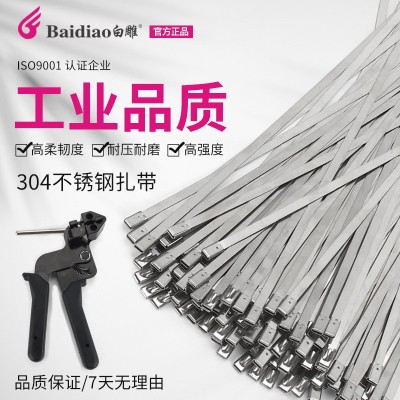 工厂304不锈钢定制扎带金属自锁式电缆捆绑带束线耐高温船用扎带图4