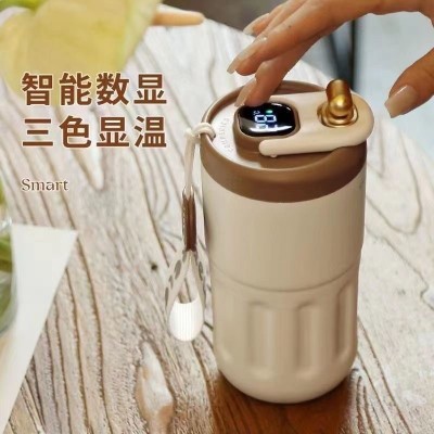 智能咖啡杯316不锈钢保温杯女生高颜值学生精致商务便携随行水杯图2