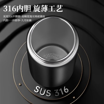 厂家定制一键开盖316不锈钢速开保温杯 车载水杯茶水分离商务茶杯图5