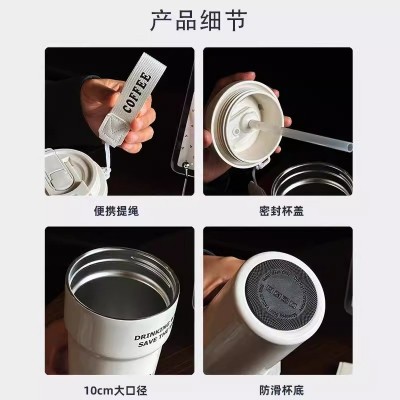 新款316不锈钢家用双饮保温杯男女生高颜值车载杯随行提手吸管杯图3