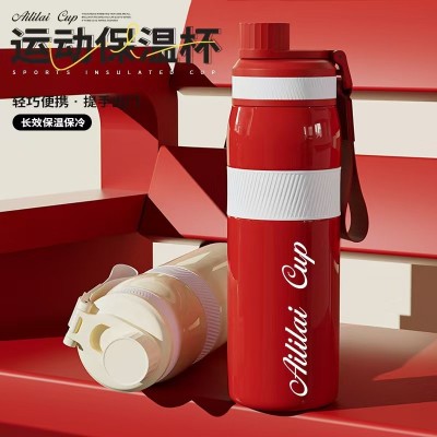 高颜值新款提手双饮316不锈钢保温大容量户外便携旅游壶运动水壶图2