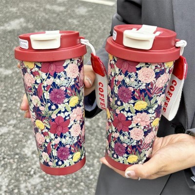 铃兰双饮保温杯316不锈钢提手高颜值咖啡杯女生也冬季大容量杯子图2