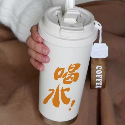 双饮水杯316不锈钢吸管保温杯大容量简约便携防摔学生咖啡杯子男图4
