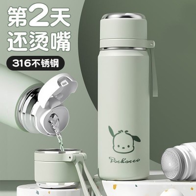 女高颜值保温杯水杯316不锈钢男上学水壶泡茶杯子弹跳盖新款2024图1