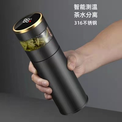 智能温显保温杯 316不锈钢直身杯 办公商务简约便携水杯礼品杯