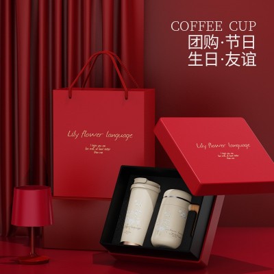 新款316不锈钢保温杯咖啡杯办公杯礼盒装高端商务伴手礼水杯定 制图3