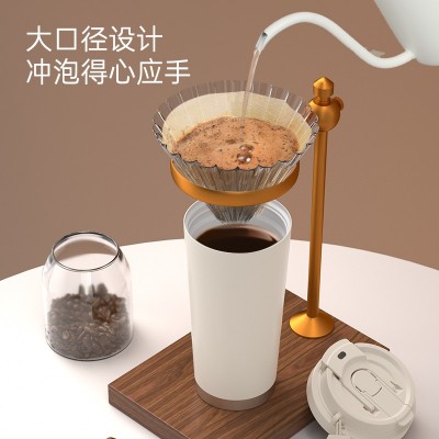 创意高颜值咖啡杯便携式不锈钢保温杯简约学生双饮吸管杯女生水杯图2
