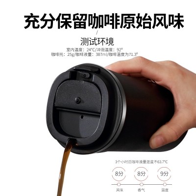 简约二代咖啡杯304不锈钢保温杯便携车载随手杯商务礼品杯印logo图2