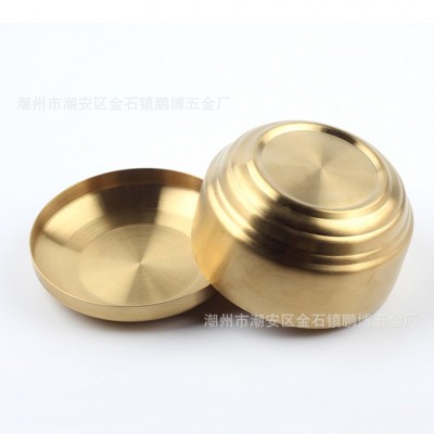 不锈钢金色加厚盖碗韩式双层米饭碗汤碗餐厅料理碗10.5cm-13cm图3