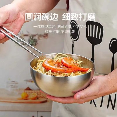 不锈钢韩式沙拉碗高颜值沙拉碗水果碗螺蛳粉碗拌饭泡面碗砂光碗图3